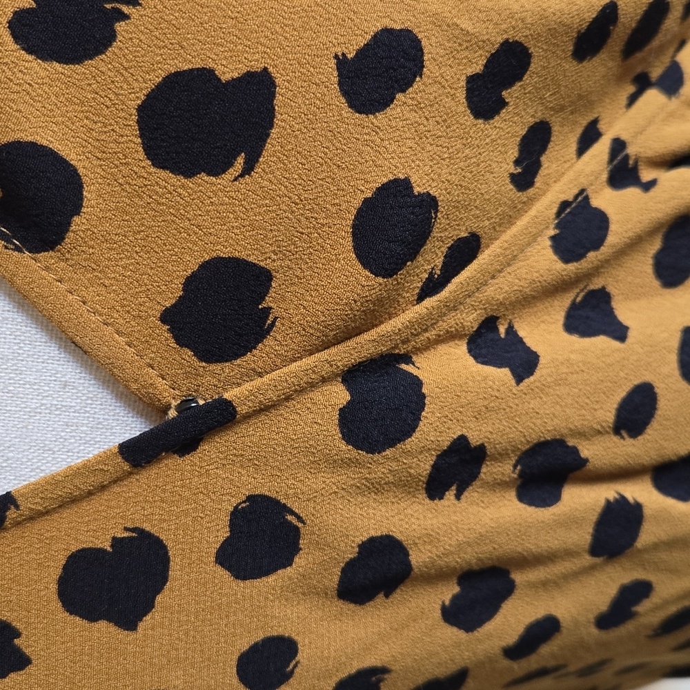NEW Madewell Animal Sash-Tie Wrap Top in Painted Spots / Polka Dot Blouse - M - Picture 9 of 12